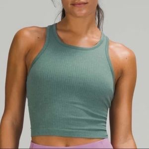 Lululemon Ebb to Street Cropped Racerback Tank - Tidewater Teal - Size 6